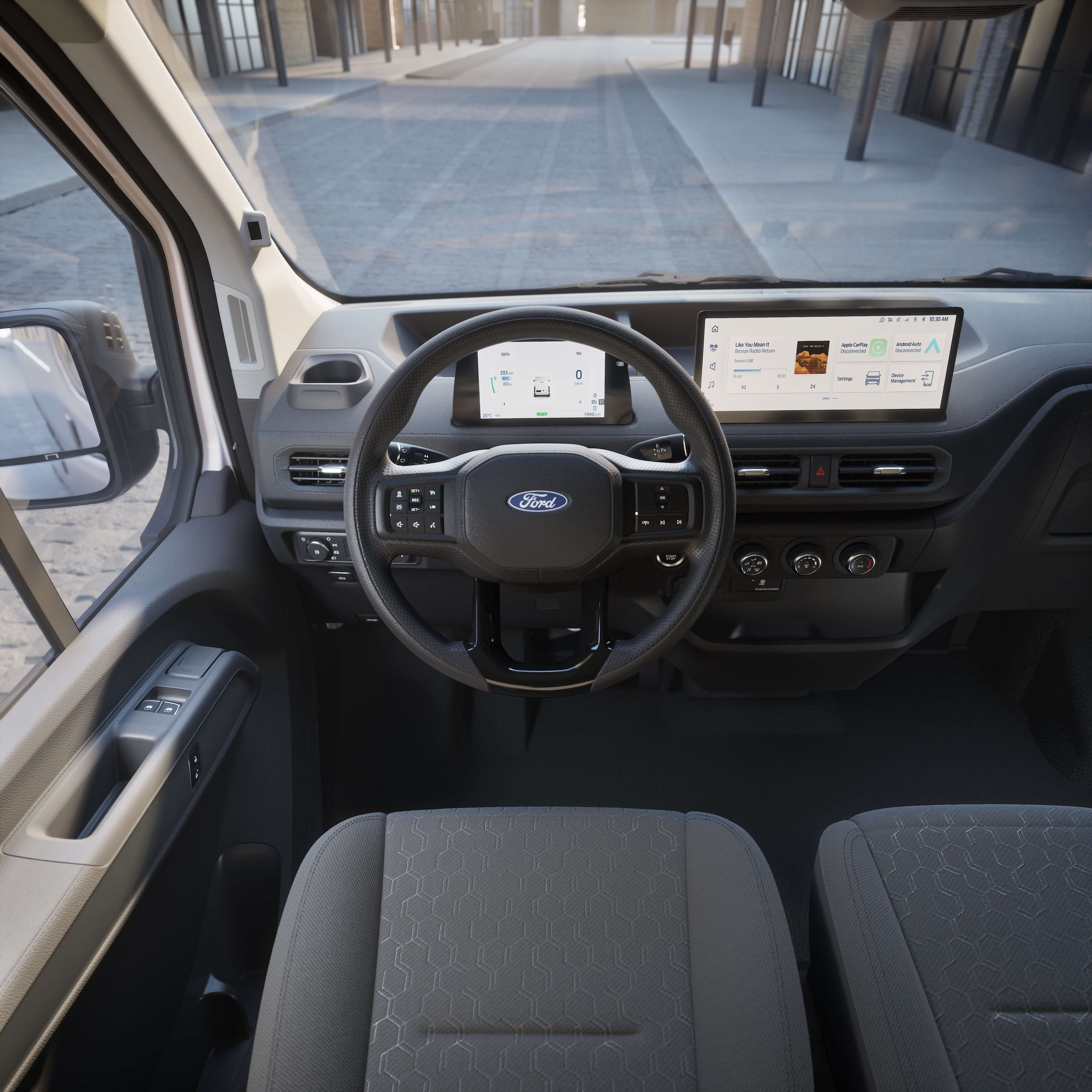 Ford City är skön för längre resor. Elektrisk skåpbil.
