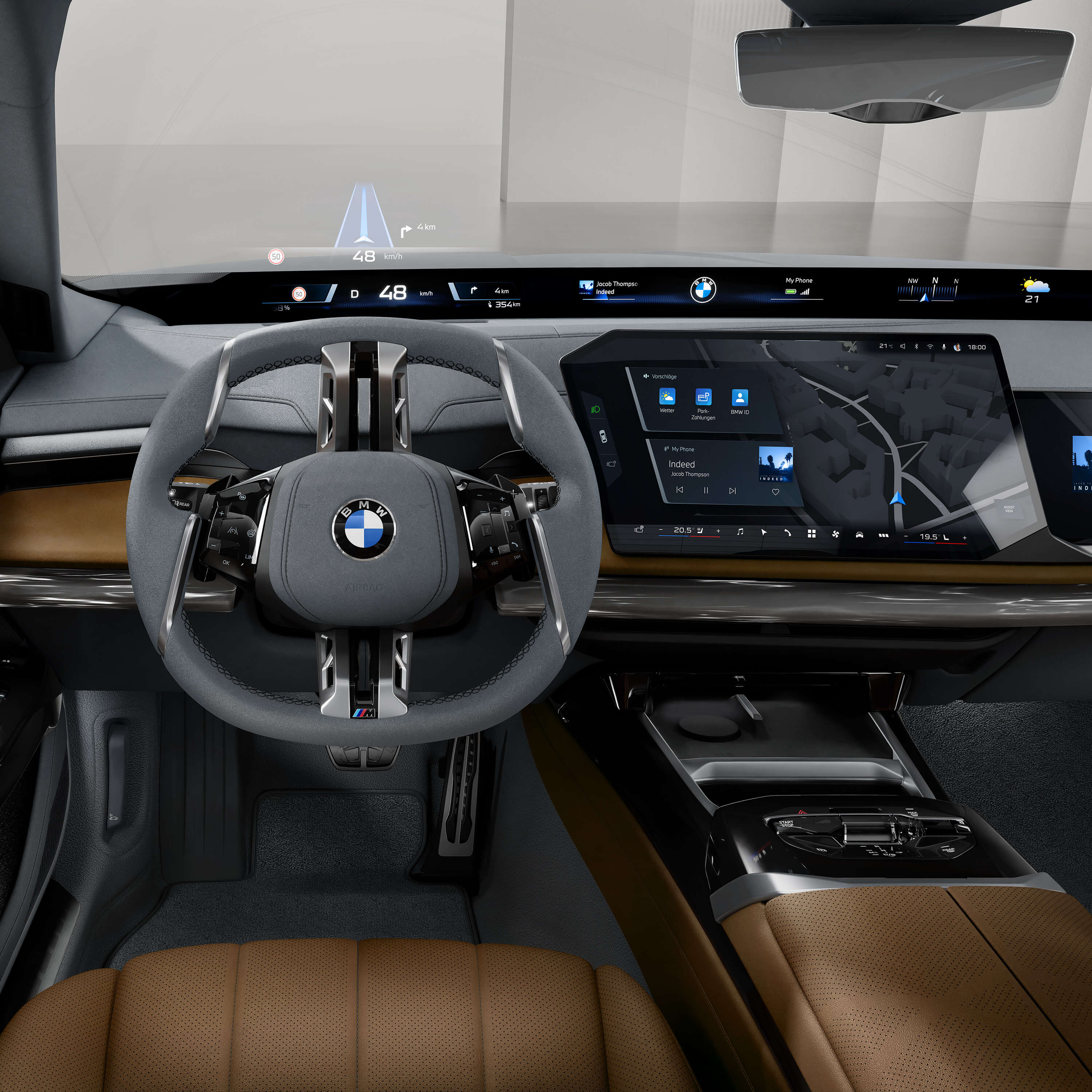 ny bmw skärm vid vindrutan